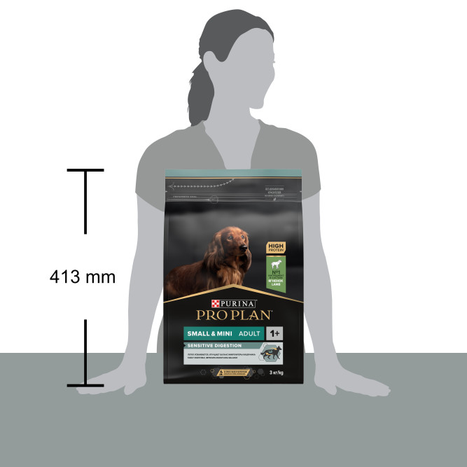 Pro Plan Adult Sensitive Digestion сухой корм для взрослых собак мелких и карликовых пород с чувствительным пищеварением, с ягненком - 3 кг