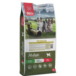 Blitz сухой корм для пожилых собак всех пород с индейкой и лососем - 12 кг