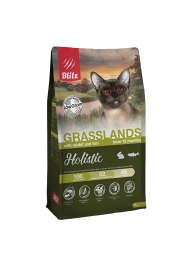 Blitz Holistic Grasslands Rabbit and Fish полнорационный сухой корм для взрослых кошек со свежей индейкой, кроликом и рыбой - 400 г