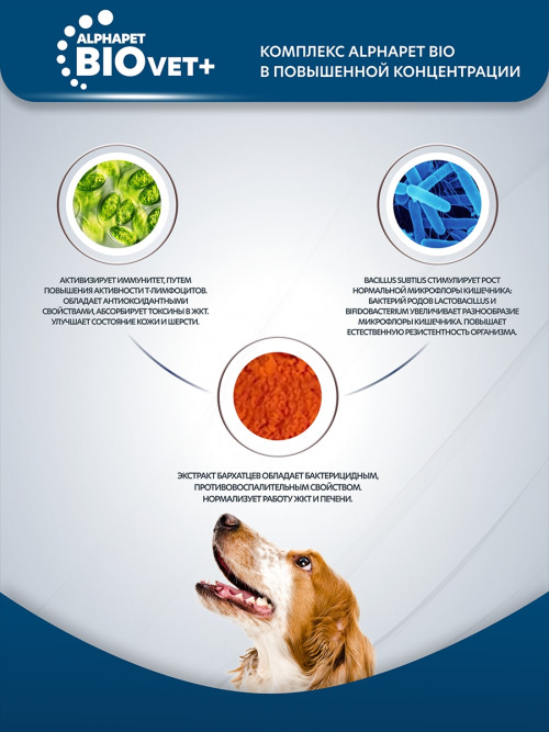 AlphaPet Vet Diet Gastro сухой диетический корм для взрослых собак всех пород при острых расстройствах пищеварения, в реабилитационный период и при истощении - 500 г