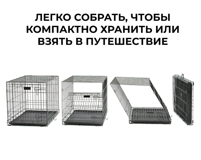 Midwest Icrate клетка для транспортировки средних и крупных собак, черная 1 дверь - 106х71х76 см
