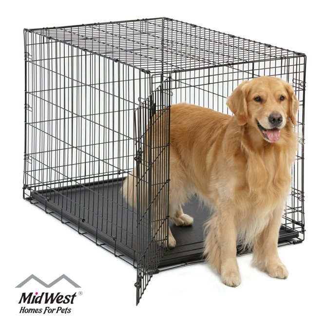Midwest Icrate клетка для транспортировки средних и крупных собак, черная 1 дверь - 106х71х76 см