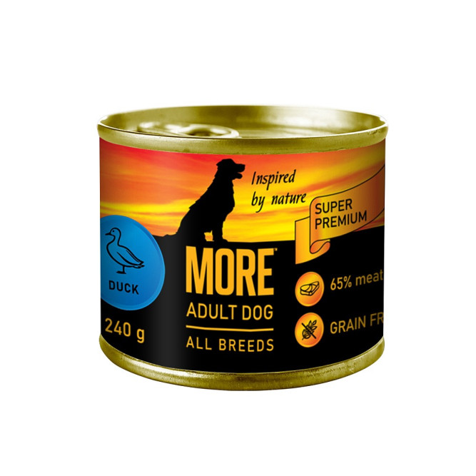 MORE влажный корм для взрослых собак паштет из утки, в консервах - 240 г х 12 шт