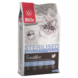Сухой корм Blitz Sterilised Cats для стерилизованных кошек с индейкой - 2 кг