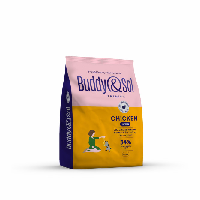 Buddy&amp;Sol Premium Kitten сухой корм для котят с курицей - 400 г
