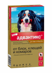 Bayer Адвантикс капли от блох, клещей и комаров для собак весом от 40 до 60 кг - 4 пипетки