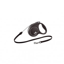 Flexi Black Design cord S поводок-рулетка для собак, черная 5 м, до 12 кг