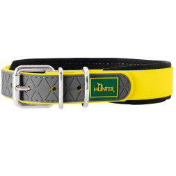 Hunter Convenience Comfort 45 ошейник для собак 32-40 см/2 см, биотановый, мягкая горловина, желтый неон