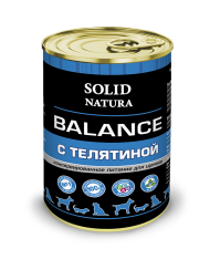 Solid Natura Balance влажный корм для щенков с телятиной, в консервах - 340 г х 6 шт
