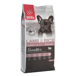 Blitz Sensitive Puppy Lamb &amp; Rice сухой корм для щенков, с ягненком и рисом - 15 кг