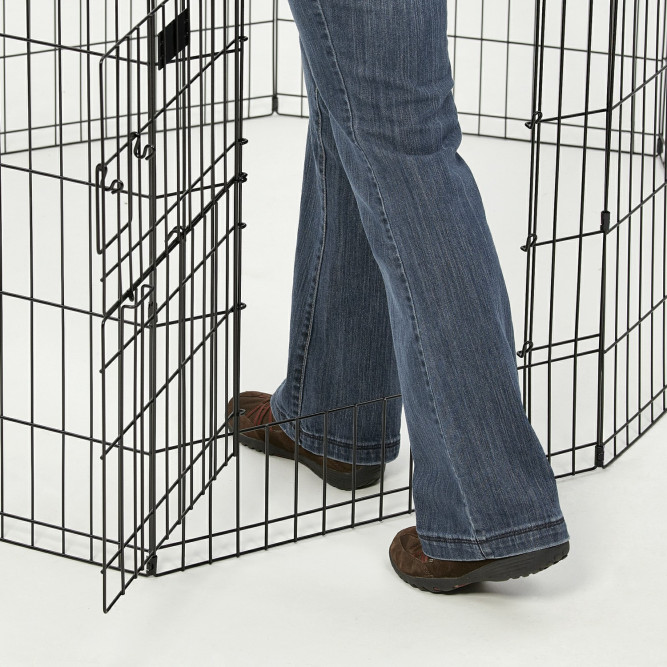 MidWest вольер Life Stages 8 панелей с дверью-MAXLock черный 61х107 см