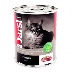 Darsi консервы для взрослых кошек с телятиной паштет - 340 г х 12 шт