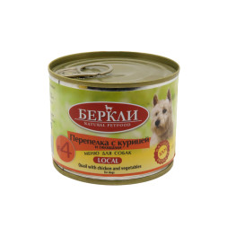 Беркли №4 влажный корм для взрослых собак и щенков, перепелка с курицей и овощами - 200 г x 6 шт