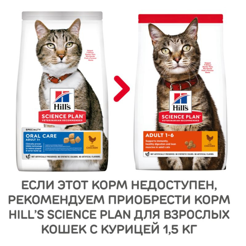 Сухой корм Hills Science Plan Oral Care для взрослых кошек