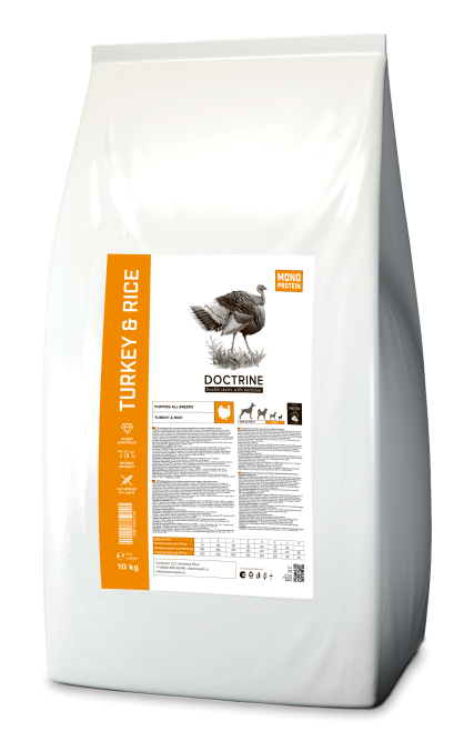 Doctrine сухой корм для щенков всех пород, с индейкой и рисом - 10 кг
