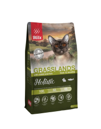 Blitz Holistic Grasslands Rabbit and Fish полнорационный сухой корм для взрослых кошек со свежей индейкой, кроликом и рыбой - 5 кг