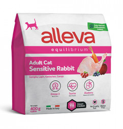 Alleva Equilibrium Adult Cat Sensitive Rabbit сухой корм для взрослых кошек с чувствительным пищеварением кролик - 400 г