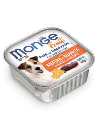 Monge Dog Fruit влажный корм для взрослых собак с уткой и апельсином в ламистере 100 г (32 шт в уп)