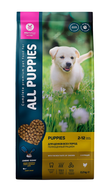 ALL PUPPIES сухой корм для щенков с курицей - 2,2 кг
