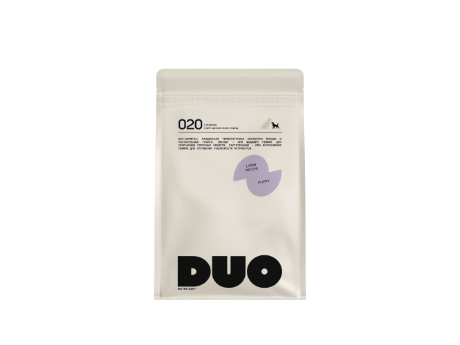 DUO Nutrition сухой полнорационный корм для щенков всех пород с ягненком и рисом - 1 кг