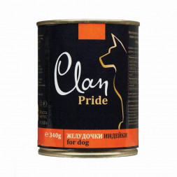 Консервы Clan Pride для собак с желудочками индейки - 340 г 12 шт