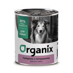 Organix консервы для собак с говядиной и потрошками - 750 г х 12 шт