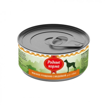 Родные корма Мясное угощение с Индейкой консервы для собак - 100 г х 24 шт
