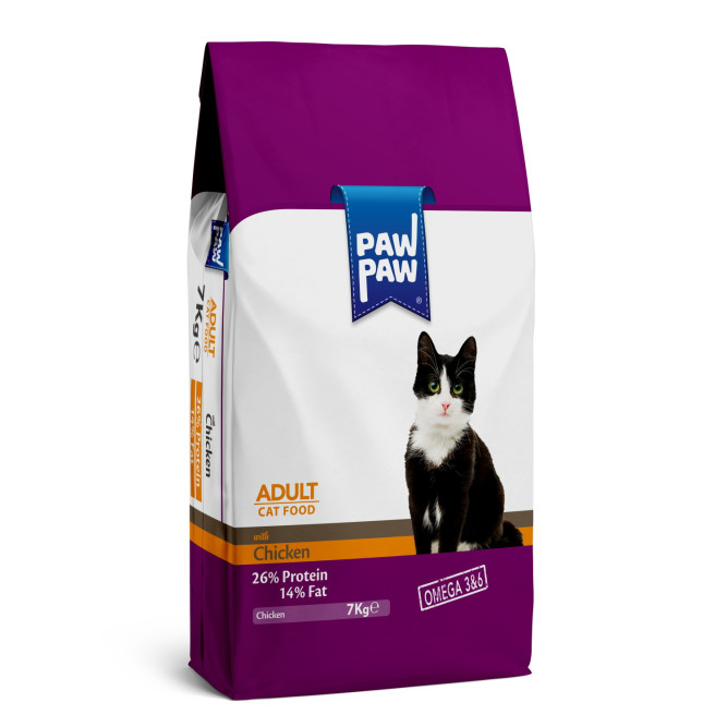 Pawpaw Adult Cat Food with Chicken сухой корм для кошек с курицей - 7 кг