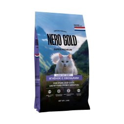 Nero Gold Super Premium сухой корм для стерилизованных кошек и котят с мясом ягненка и овощами - 3 кг