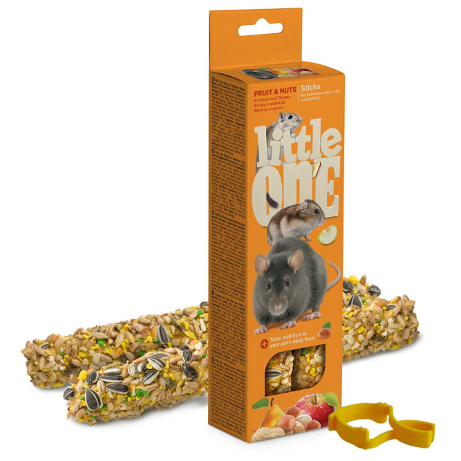 Little One палочки для хомяков, крыс, мышей и песчанок с фруктами и орехами 2 шт - 60 г