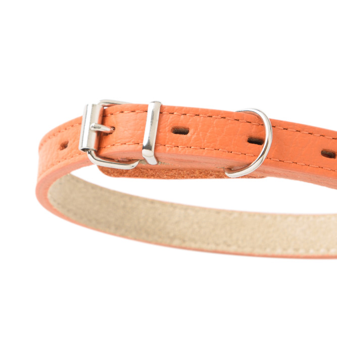 Mr.Kranch ошейник для собак, из натуральной кожи, прямой, 29-35 см, оранжевый