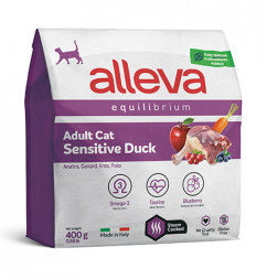 Alleva Equilibrium Adult Cat Sensitive Duck сухой корм для взрослых кошек с чувствительным пищеварением утка - 400 г