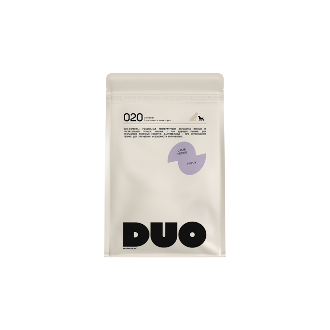 DUO Nutrition сухой полнорационный корм для щенков всех пород с ягненком и рисом - 3 кг
