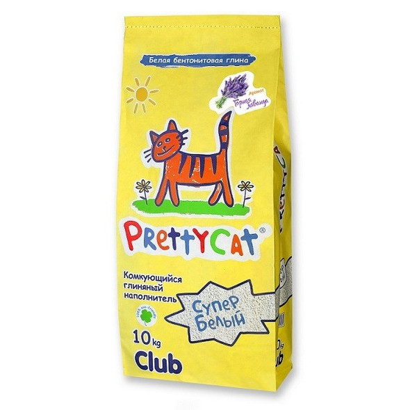 Наполнитель PrettyCat Cупер белый комкующийся для кошачьих туалетов с ароматом лаванды - 10 кг