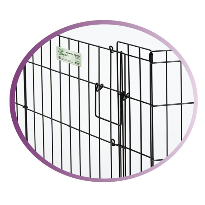 MidWest вольер Life Stages 8 панелей с дверью-MAXLock черный 61х76 см