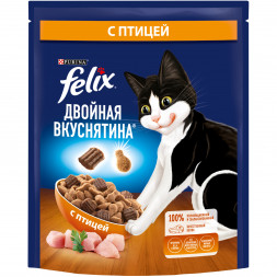 Felix Двойная вкуснятина сухой корм для взрослых кошек с птицей - 200 г