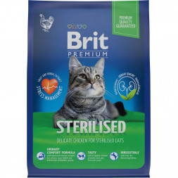Brit Premium Cat Sterilised сухой корм для взрослых стерилизованных кошек с курицей - 400 г