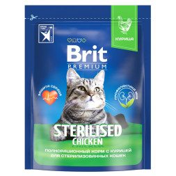 Brit Premium Cat Sterilised сухой корм для взрослых стерилизованных кошек с курицей - 400 г