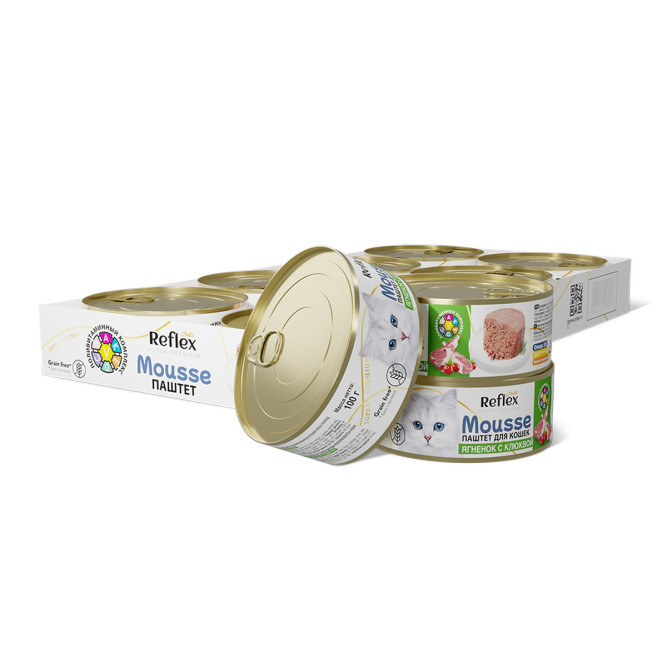 Reflex Gold влажный корм для стерилизованных кошек и кастрированных котов для профилактики МКБ, ягненок с клюквой, паштет - 100 г х 8 шт