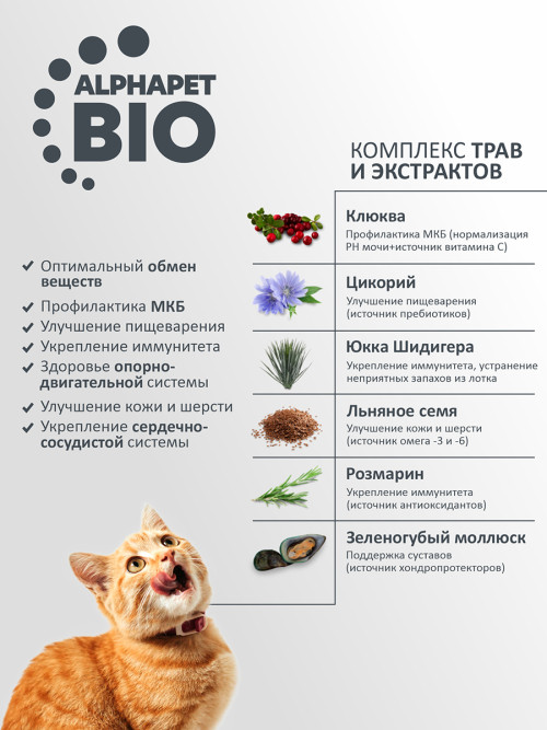 AlphaPet Superpremium сухой полнорационный корм для взрослых стерилизованных кошек и котов с уткой и индейкой - 400 г