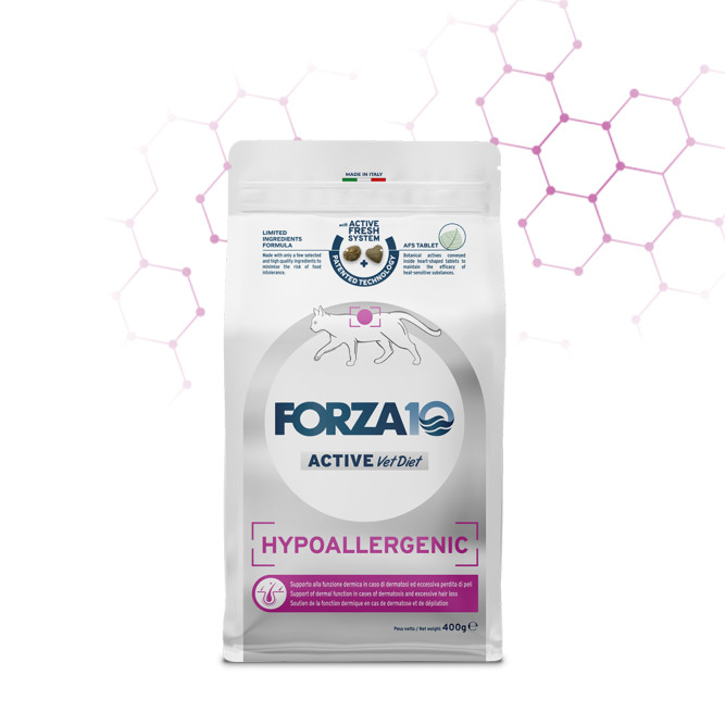 Forza10 Active Vetdiet Hypoallergenic Cat сухой корм для взрослых кошек при пищевой непереносимости и аллергии - 400 г