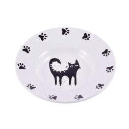 Mr.Kranch блюдце керамическое для кошек, 140 мл, белое