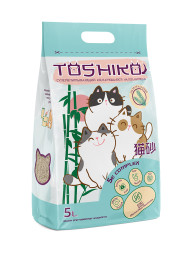 Toshiko Натуральный наполнитель комкующийся древесный без запаха - 1,9 кг (5 л)