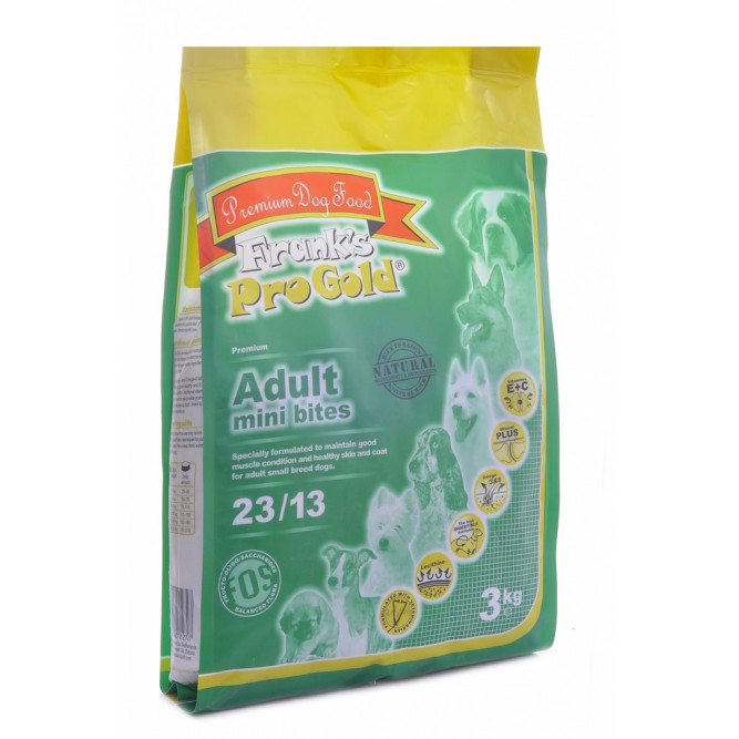 Frank's ProGold Dog Adult Mini Bites 23/13 "Куриное барбекю" сухой корм для взрослых собак малых пород, с курицей - 3 кг