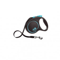 Flexi Black Design tape L поводок-рулетка для собак, голубая 5 м, до 50 кг