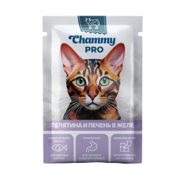 Chammy Pro влажный корм для взрослых кошек с телятиной и печенью в желе, в паучах - 85 г х 30 шт