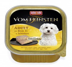 Animonda Vom Feinsten Adult Меню для гурманов влажный корм для привередливых собак с говядиной, яйцом и ветчиной - 150 г (22 шт в уп)