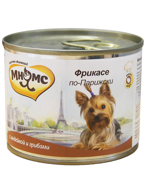Мнямс влажный корм Фрикасе по-Парижски для взрослых собак с индейкой и пряностями в консервах - 200 г (6 шт в уп)