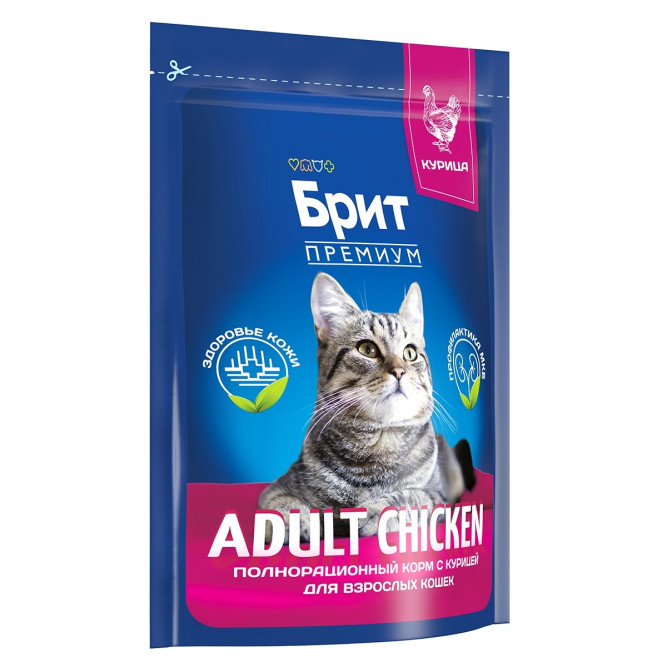 Брит Премиум Cat Adult сухой корм для взрослых кошек с курицей - 400 г