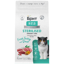 Брит Кеа Cat Sterilised Urinary Care сухой корм для стерилизованных кошек для профилактики МКБ, с индейкой и уткой - 1,5 кг